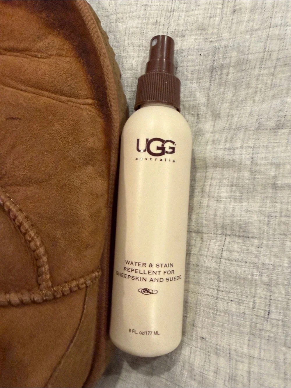UGG Chestnut Suede Mid-Calf Shearling Boots